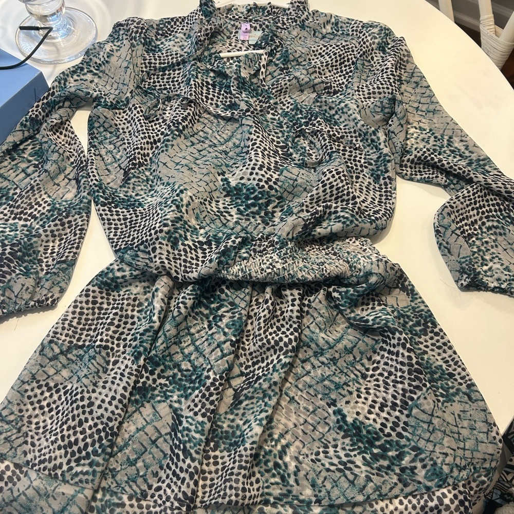 Chic navy/aqua Animal Print Dress